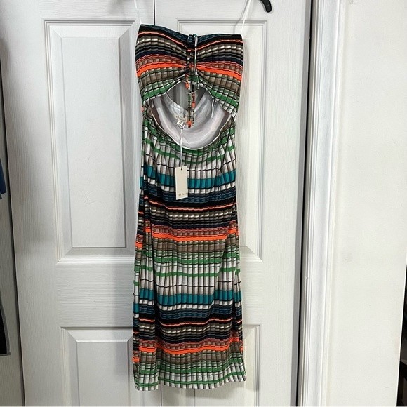 THE SANG MultiColor Brallete Style Tube Top With Pull String Front Bodycon Dress - Picture 2 of 12